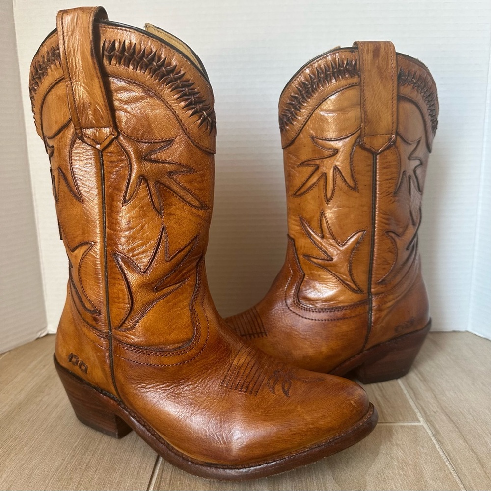 BED STU Lancy Windsor Tan Glaze Cowboy Boot Cobbler Country Cowgirl 8 Fits 7/7.5